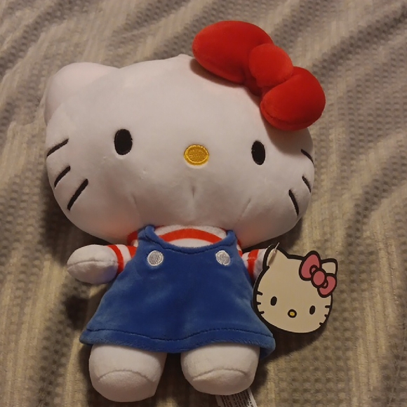 Hello Kitty Plush with Red Bow and Blue Outfit NWT - Picture 1 of 4